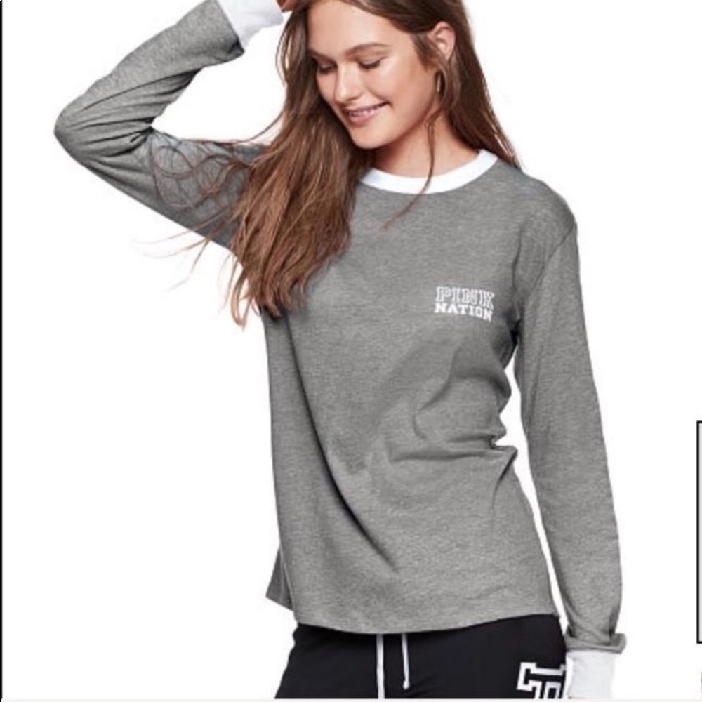Gray Pink Nation Long Sleeve